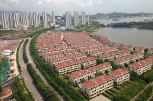 Empty residences and empty motorways in Huizhou, China.
